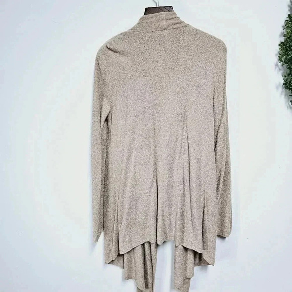 Barefoot dreams tan super soft open front waterfall sweater l/xl - Picture 8 of 10